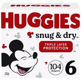 Huggies 56459 Sung and Dry Diapers, Size 6, 35+ lbs, 112/Carton