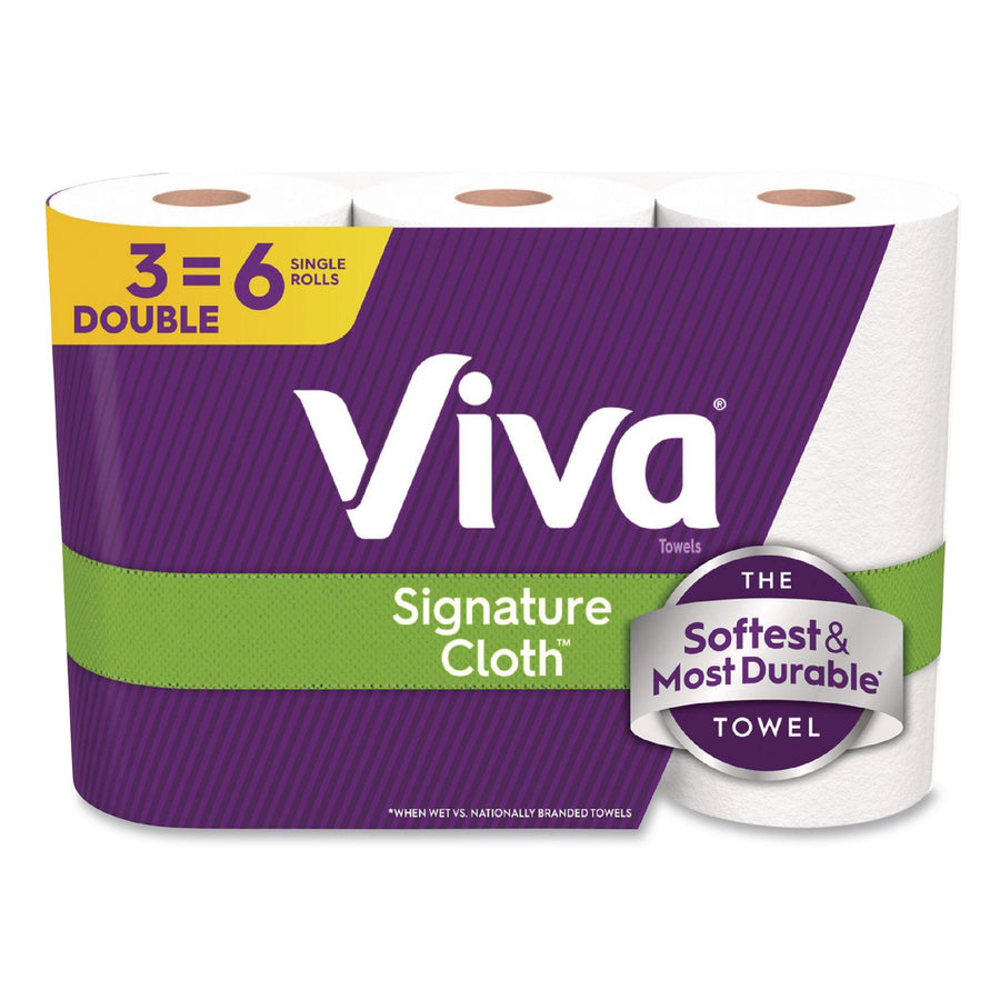 Viva 56530 Signature Cloth Choose-A-Sheet Kitchen Roll Paper Towels,1-Ply, 5.1 x 11,White, 86 Sheets/Double Roll, 3 Rolls/PK, 8 Packs/CT