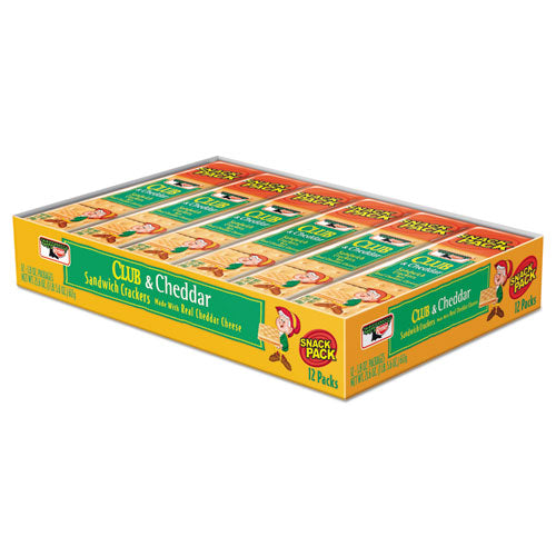 Keebler KEE21161 Sandwich Cracker, Club And Cheddar, 8 Cracker Snack Pack, 12/box