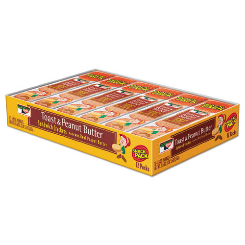 Keebler KEE21166 Sandwich Crackers, Toast And Peanut Butter, 8 Cracker Snack Pack, 12/box