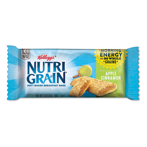 Kellogg's 511370 Nutri-Grain Soft Baked Breakfast Bars, Apple-Cinnamon, Indv Wrapped 1.3 Oz Bar, 16/box