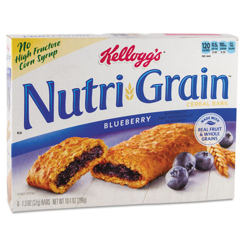 Kellogg's 511372 Nutri-Grain Soft Baked Breakfast Bars, Blueberry, Indv Wrapped 1.3 Oz Bar, 16/box