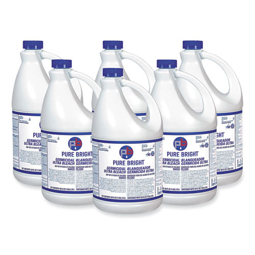 Pure Bright 11008635042 Liquid Bleach, 1 Gal Bottle, 6/carton