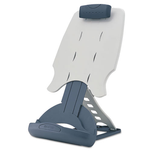 Kensington K62058US Insight Adjustable Book Copyholder, 50 Sheet Capacity, Metal, Midnight Blue/gray