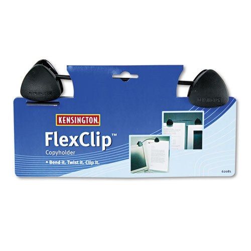 Kensington K62081BF Flexclip Gooseneck Copyholder, Monitor/laptop Mount, Plastic, Black