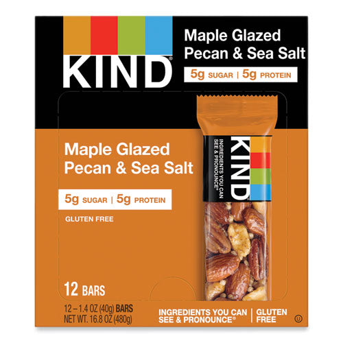 KIND 17930 Nuts And Spices Bar, Maple Glazed Pecan And Sea Salt, 1.4 Oz Bar, 12/box