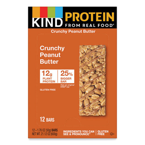 KIND 26026 Protein Bars, Crunchy Peanut Butter, 1.76 Oz, 12/pack