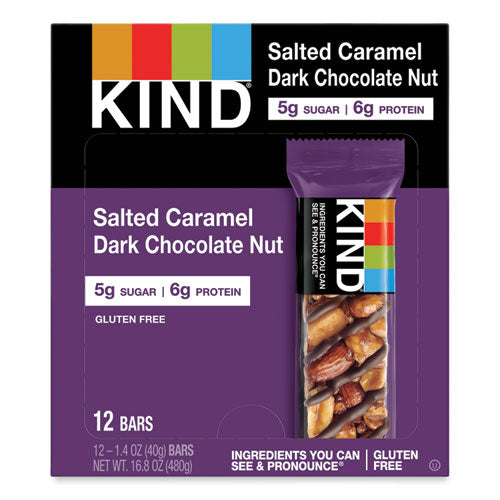 KIND 26961 Nuts And Spices Bar, Salted Caramel And Dark Chocolate Nut, 1.4 Oz, 12/pack