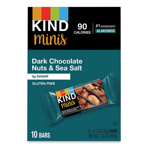 KIND 27959 Minis, Dark Chocolate Nuts/sea Salt, 0.7 Oz, 10/pack