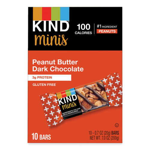 KIND 27961 Minis, Peanut Butter Dark Chocolate, 0.7 Oz, 10/pack