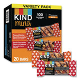 KIND 43012 Minis Peanut Butter Dark Chocolate and Dark Chocolate Cherry Cashew Variety Pack, 0.74 oz Bar, 20/Box
