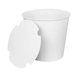 Karat C-FB170W_BUNDLE Food Bucket with Lid, 170 oz, 8.9" Dia x 8.36"h, White, Paper, 150/Carton