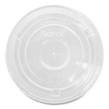 Karat C-KC107TS PET Lids, Flat with Straw Slot, Fits 32 oz Cold Cups, Clear 500/Carton