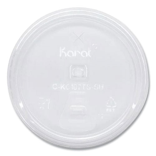 Karat C-KC107TS-SH PET Lids, Strawless Sipper, Fits 32 oz Cold Cups, Clear, 1,000/Carton