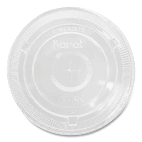 Karat C-KC626TS PET Lids, Flat with Straw Slot, Fits 12 oz to 24 oz Cold Cups, Clear, 1,000/Carton