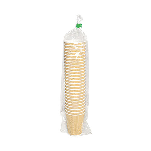 Karat C-KRC508 Ripple Hot Cups, 8 oz, Kraft/White, 500/Carton