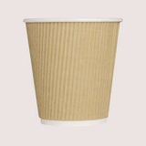 Karat C-KRC510 Ripple Hot Cups, 10 oz, Kraft/White, 500/Carton