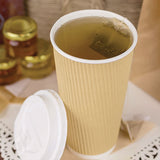 Karat C-KRC520 Ripple Hot Cups, 20 oz, Kraft/White, 500/Carton