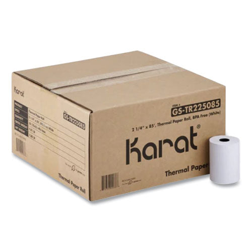 Karat GS-TR225085 Thermal Paper Rolls, 2.25" x 85 ft, White, 50 Rolls/Carton
