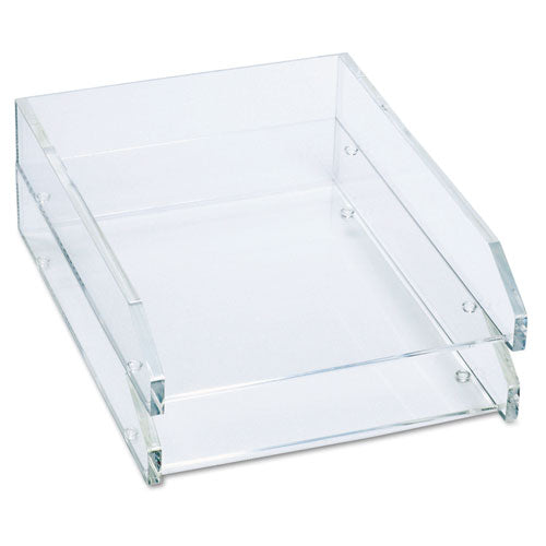 Kantek AD-15 Clear Acrylic Letter Tray, 2 Sections, Letter Size Files, 10.5" X 13.75" X 2.5", Clear, 2/pack