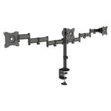 Kantek MA230 Articulating Triple Monitor Arms, For 13" To 27" Monitors, 360 Deg Rotation, 45 Deg Tilt, 180 Deg Pan, Black, Supports 18 Lb
