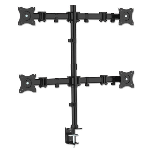 Kantek MA240 Articulating Quad Monitor Arms, For 13" To 27" Monitors, 360 Deg Rotation, 45 Deg Tilt, 180 Deg Pan, Black, Supports 18 Lb