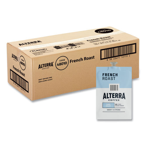 Flavia 48010 Alterra French Roast Coffee Freshpack, French Roast, 0.32 oz Pouch, 100/Carton