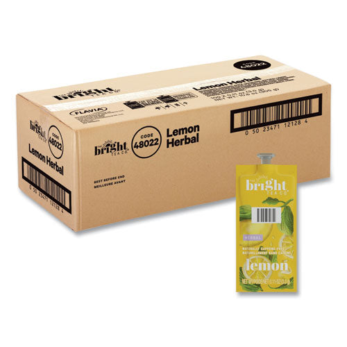 Flavia 48022 The Bright Tea Co. Lemon Herbal Tea Freshpack, Lemon, 0.11 oz Pouch, 100/Carton