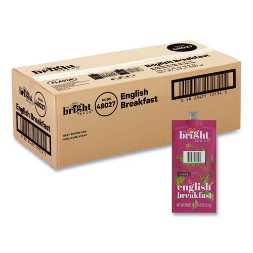 Flavia 48027 The Bright Tea Co. English Breakfast Black Tea Freshpack, English Breakfast, 0.1 oz Pouch, 100/Carton