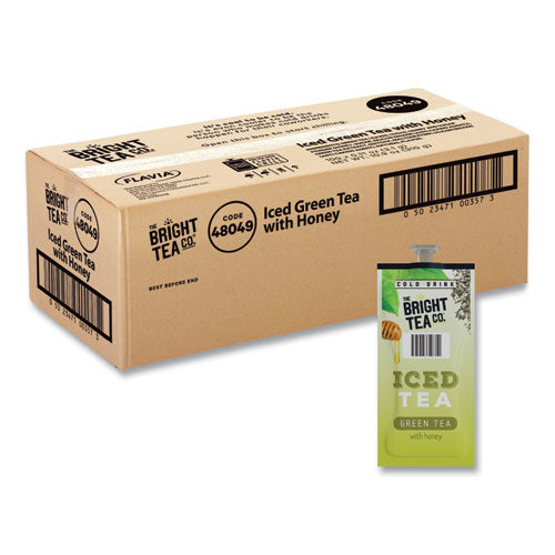 Flavia 48049 The Bright Tea Co. Iced Green Tea with Honey Freshpack, Green with Honey, 0.11 oz Pouch, 100/Carton