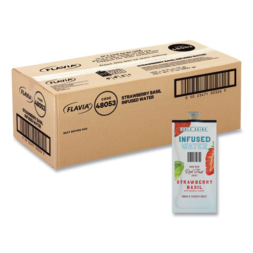 Flavia 48053 Strawberry Basil Infused Water Freshpack, Strawberry Basil, 0.11 oz Pouch, 100/Carton