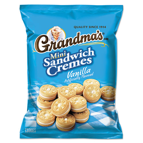 Grandma's FRI45095 Mini Vanilla Creme Sandwich Cookies, 3.71 Oz, 24/carton