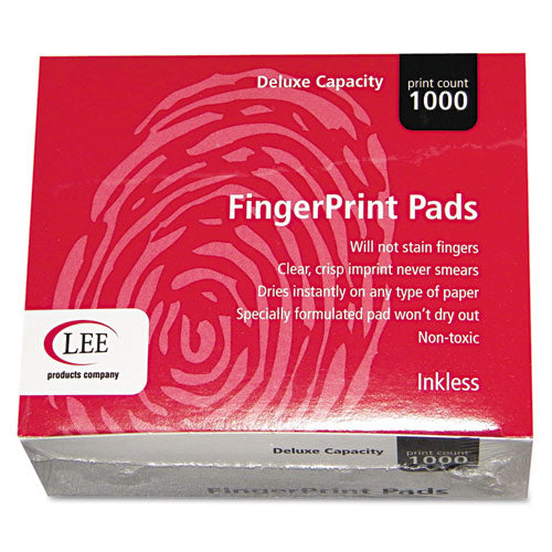 LEE 03127 Inkless Fingerprint Pad, 2.25" x 175", Black, 12/Pack