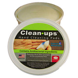 LEE 10145 Clean-Ups Hand Cleaning Pads, Cloth, 1-Ply, 3" dia, Mild Floral Scent, 60/Tub