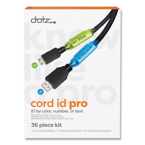 Dotz 21209 cord id pro, (12) cable identifiers, (12) device stickers, (12) customizable inserts