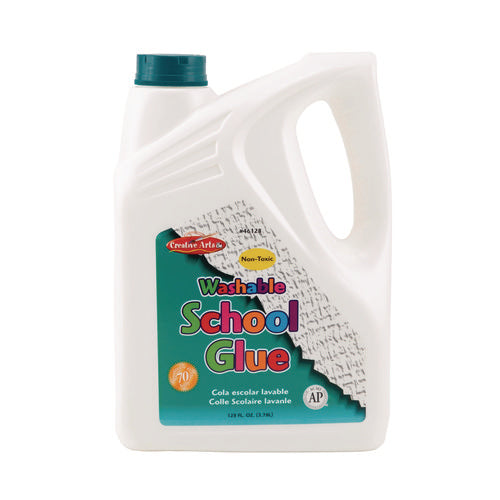 Creative Arts 46128 School Glue, 128 oz Bottle, Dries Clear