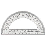 Charles Leonard 77106 Open Center Protractor, Plastic, 6" Ruler Edge, Clear