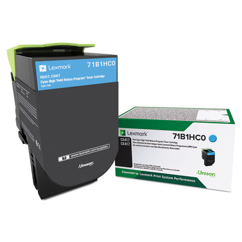 Lexmark 71B1HC0 71b1hc0 Unison High-Yield Toner, 3,500 Page-Yield, Cyan