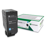 Lexmark 74C0HCG 74c0hcg High-Yield Toner, 12,000 Page-Yield, Cyan