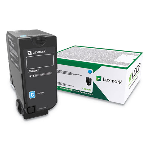 Lexmark 74C0HCG 74c0hcg High-Yield Toner, 12,000 Page-Yield, Cyan