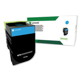 Lexmark 80C0HCG 80c0hcg Return Program High-Yield Toner, 3,000 Page-Yield, Cyan, Taa Compliant
