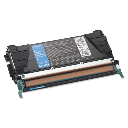 Lexmark C5340CX C5340cx Return Program Extra High-Yield Toner, 7,000 Page-Yield, Cyan