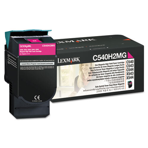 Lexmark C540H2MG C540h2mg High-Yield Toner, 2,000 Page-Yield, Magenta
