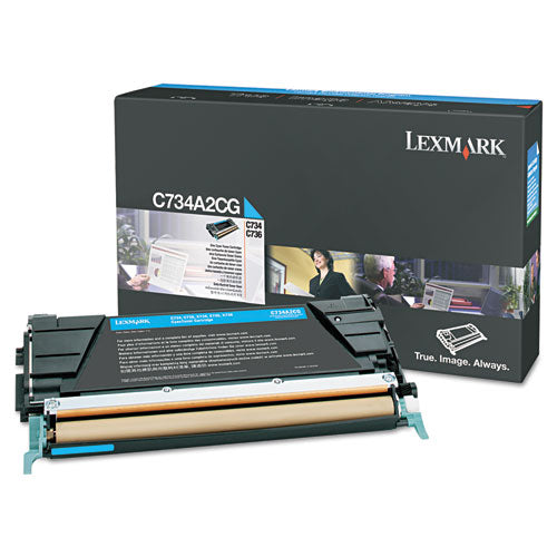 Lexmark C734A2CG C734a2cg Toner, 6,000 Page-Yield, Cyan