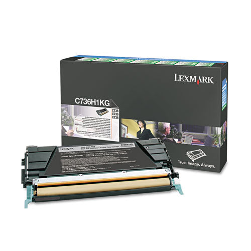Lexmark C736H1KG C736h1kg Return Program High-Yield Toner, 12,000 Page-Yield, Black