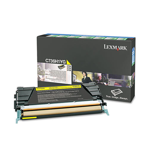 Lexmark C736H1YG C736h1yg Return Program High-Yield Toner, 10,000 Page-Yield, Yellow