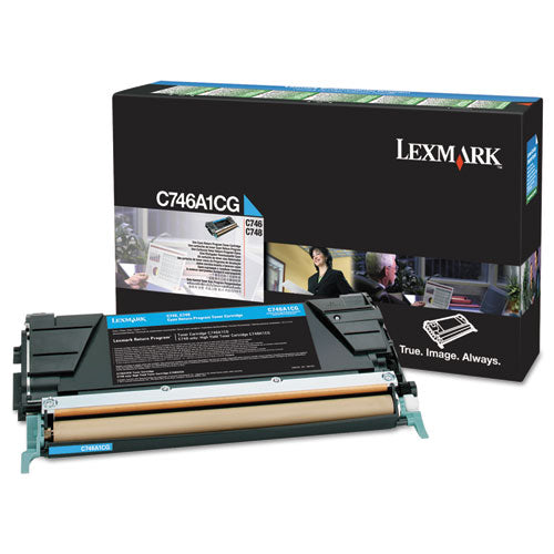 Lexmark C746A1CG C746a1cg Return Program Toner, 7,000 Page-Yield, Cyan