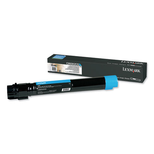 Lexmark C950X2CG C950x2cg Extra High-Yield Toner, 22,000 Page-Yield, Cyan