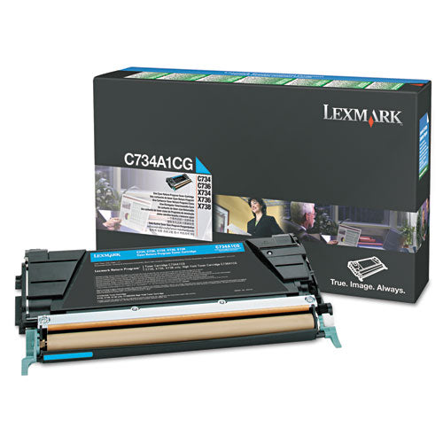 Lexmark X746A1CG X746a1cg Return Program Toner, 7,000 Page-Yield, Cyan