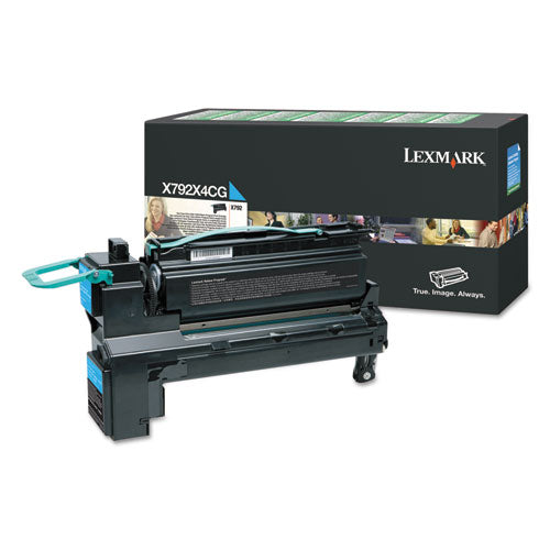 Lexmark X792X4CG X792x4cg Return Program Extra High-Yield Toner, 20,000 Page-Yield, Cyan